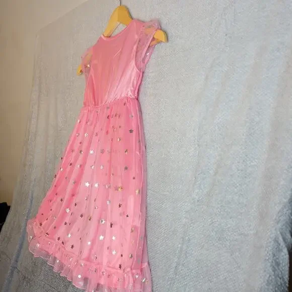 Pajamas Dress Bluey Bingo and Friends Toddler Girl's Pink Satinet Nightgown 6T - Picture 5 of 8